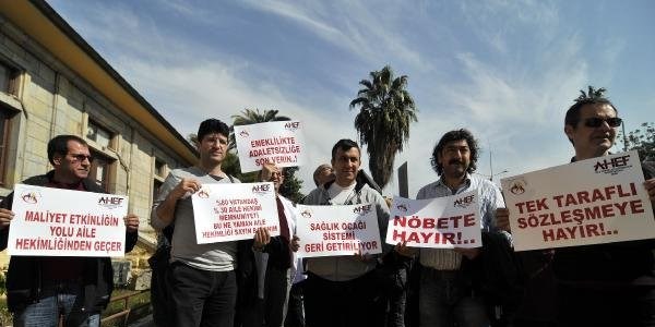 Aile hekimleri zorunlu nbet sistemini protesto etti