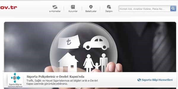 Salk ve hayat sigortalar da e-Devlet'de