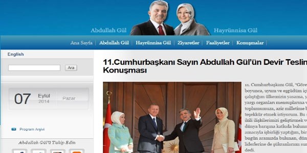Abdullah Gl, web sitesi at