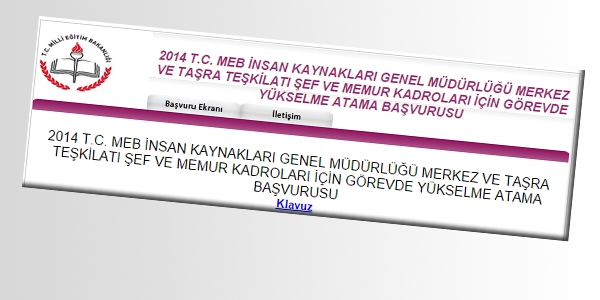 MEB grevde ykselme bavuru sayfas ald