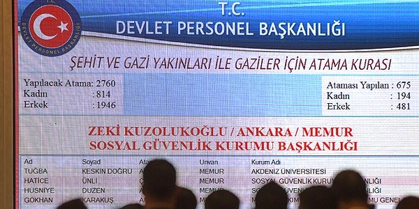 4 bin 326 ehit ve gazi yakn atanacak