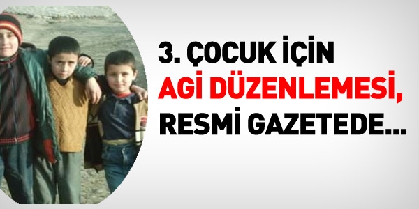 3. ocuk iin AG dzenlemesi Resmi Gazetede