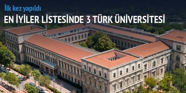 Asya'nn ilk 20'sine 3 Trk niversitesi girdi