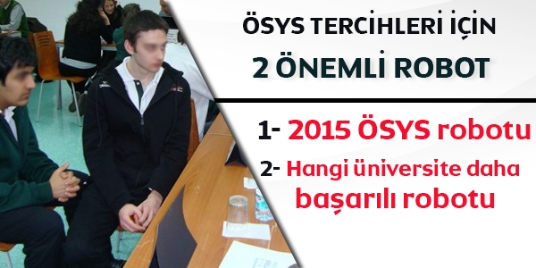 SYS tercihleri iin 2 zel Robot...