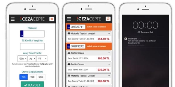 Trafik cezalar cep telefonunda