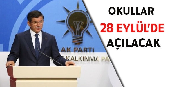 Okullar 28 Eyll'de alacak