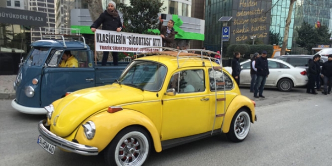 'Vosvos'larla trafik sigortas protestosu