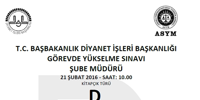 Diyanet Gorevde Yukselme Sube Mudurlugu Sinav Soru Ve Cevaplari