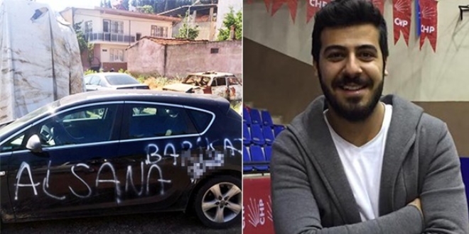 CHP'li Bakan'n otomobiline boyal saldr