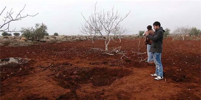 Suriye'den atlan havan mermisi, Kilis'te bo araziye dt