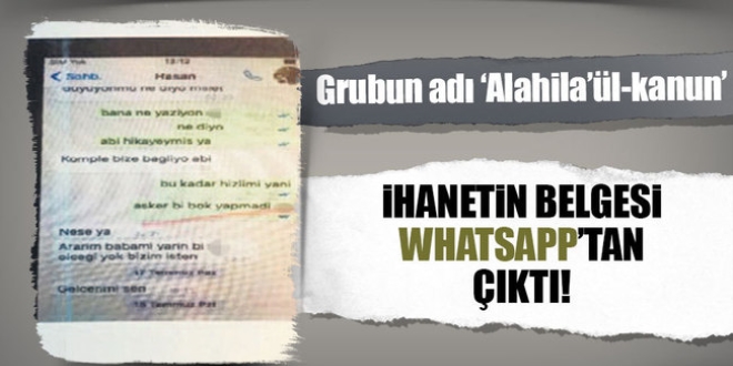 hanetin belgesi WhatsApp'tan kt