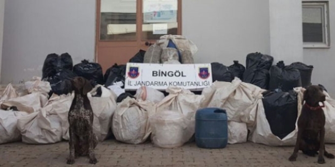 Bingl'de 714 kilo 890 gram esrar ele geirildi