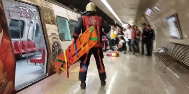 stanbul'da metro raylarna den kadn yaraland