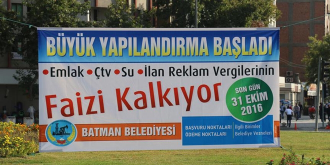 Batman Belediyesinden 'borlara yaplandrma' almas