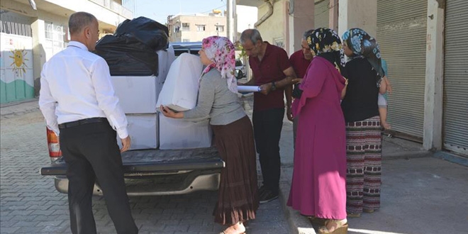 Grevlendirme yaplan ile belediyesinden bin aileye yardm