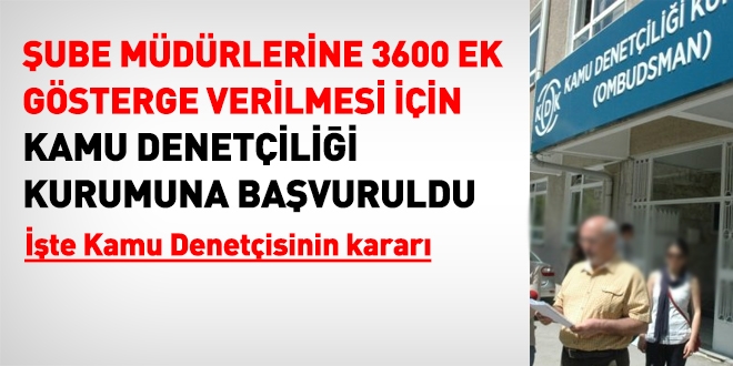 KDK'nın, şube müdürlerinin 3600 ek gösterge talebine dair ...