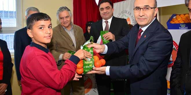 Adana'da rencilere narenciye datld