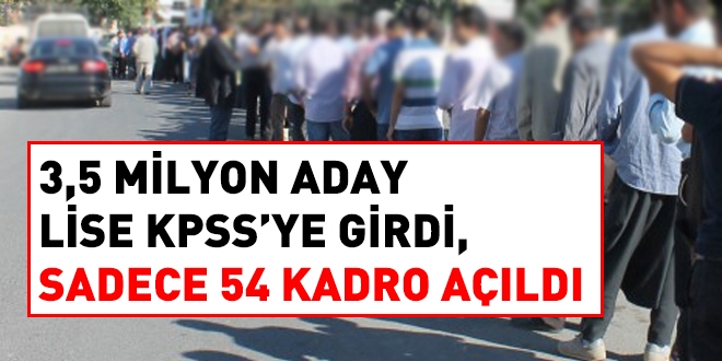 3,5 milyon aday snava girdi, 54 kadro ald