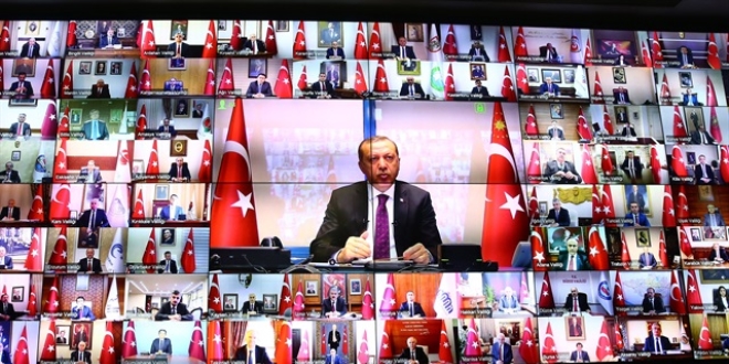 Erdoan, 81 il valisiyle telekonferans balants yapt