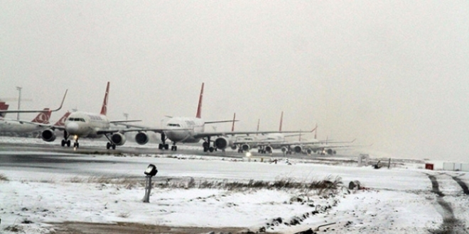 Erzurum ve Idr'da hava ulamna kar engeli