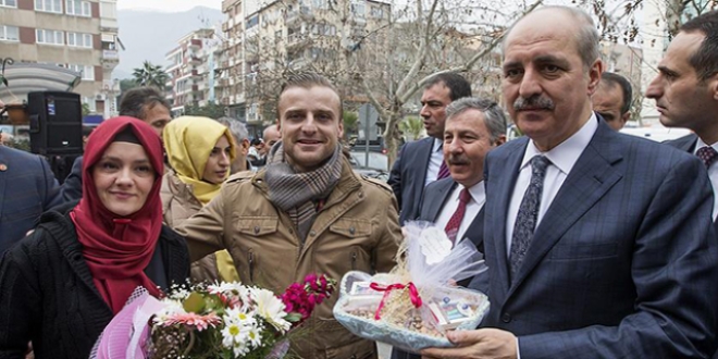 Numan Kurtulmu Manisa'da ieklerle karland