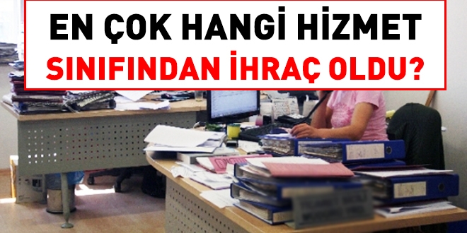 En ok hangi hizmet snfndan ihra oldu?