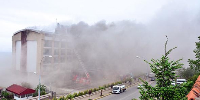 Ordu'da byk panik... Otel yanyor