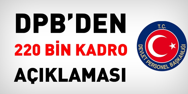 DPB'den, kayp 220 bin kadro aklamas