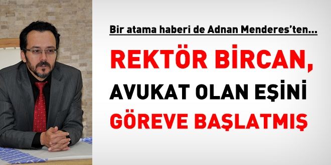 Bir atama haberi de Adnan Menderes niversitesi'nden...