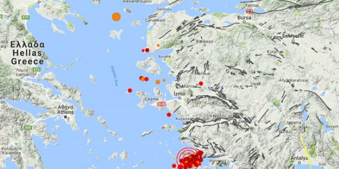 Gkeada aklarnda 4.1 byklnde deprem oldu