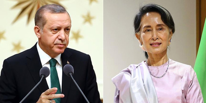 Erdoan Myanmar lideriyle telefonda grt