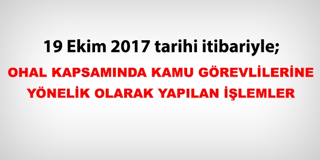 19 Ekim 2017 tarihi itibariyle haklarnda ilem yaplan kamu personeli