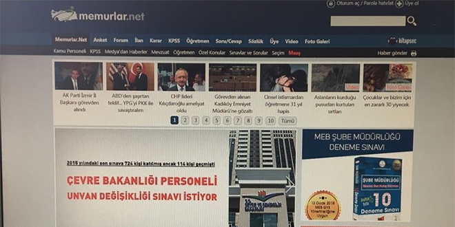 Okullardan, memurlar.net'e eriim yeniden ald