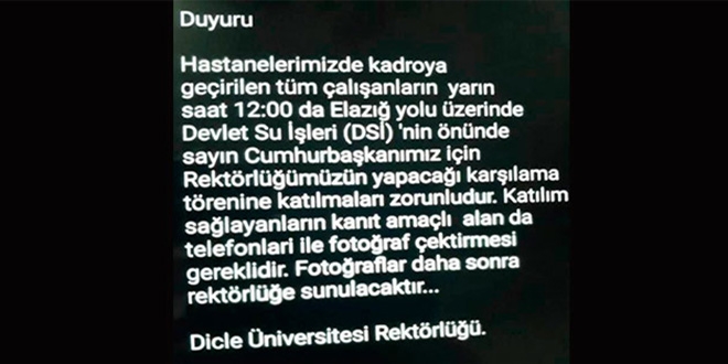 Dicle niversitesi'den o mesajla ilgili aklama