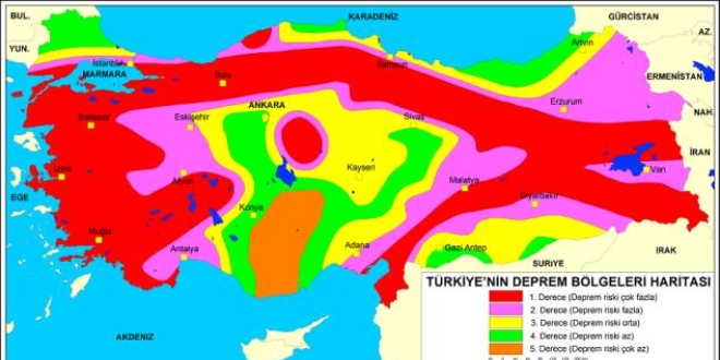 'Trkiye Deprem Tehlike Haritas' yaymland