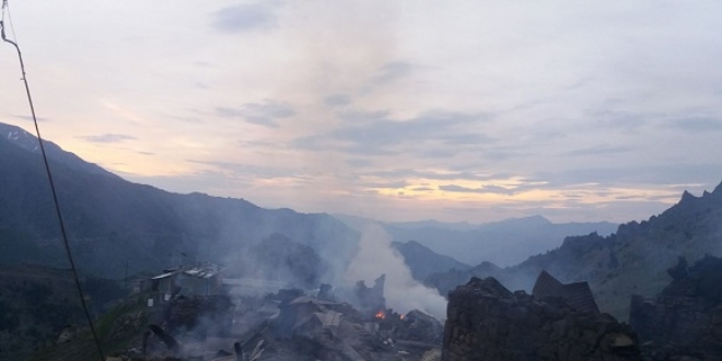 Artvin'de yangn: 19 yayla evi kl oldu