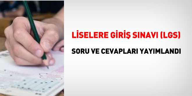 Liselere giri snav soru ve cevaplar yaymland