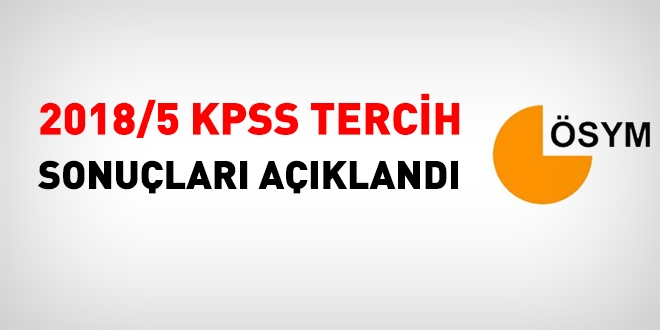 2018/5 KPSS tercih sonular akland