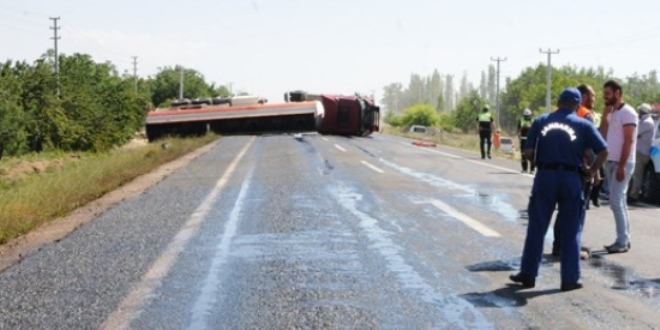 Nide'de ar sokan srcnn kulland tanker devrildi