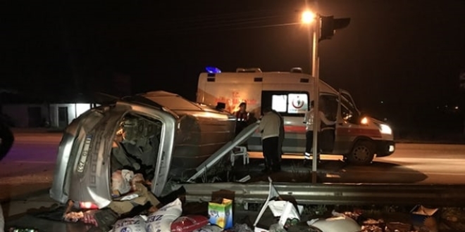 Amasya'da otomobille panelvan arpt: 7 yaral