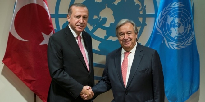 Cumhurbakan Erdoan, Guterres ile grt