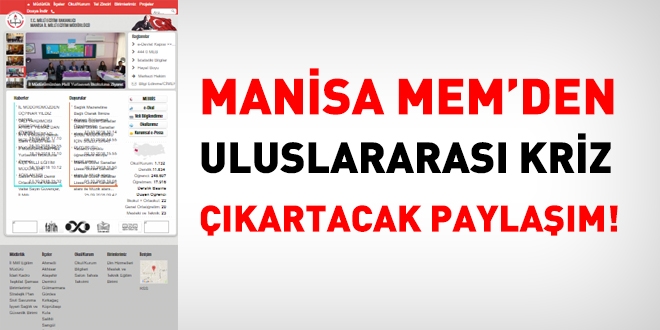 Manisa MEM'den uluslaras skandal kartacak dosya paylam