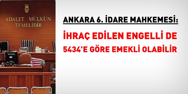 Mahkeme: hra edilen engelli de emekli olabilir