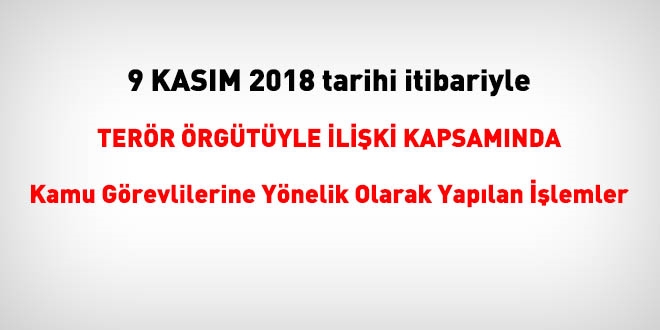 9 Kasm 2018 tarihi itibariyle FET'den haklarnda ilem yaplanlar