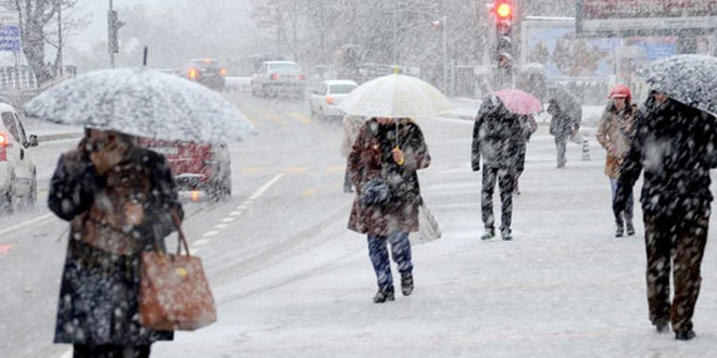 stanbul'da kar ya balad