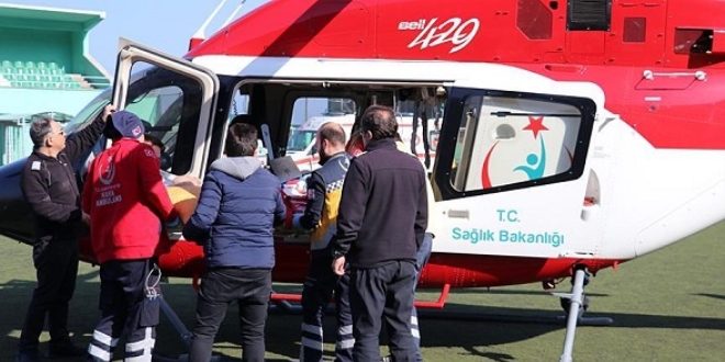 Ambulans helikopter solunum hastas iin havaland