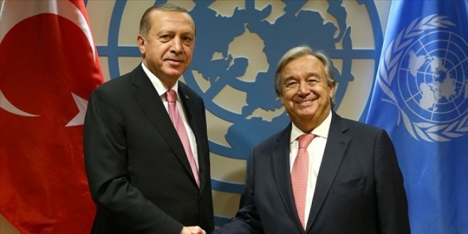 Erdoan, BM Genel Sekreteri Guterres ile telefonda grt