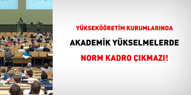 Kurum ii akademik ykselmelerde norm kadro kmaz !