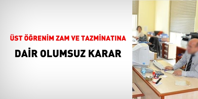 st renim zam ve tazminatna dair olumsuz karar