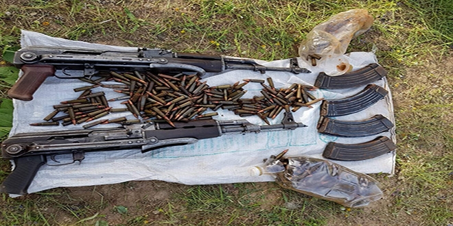 PKK'l terristlerin topraa gmd silahlar bulundu